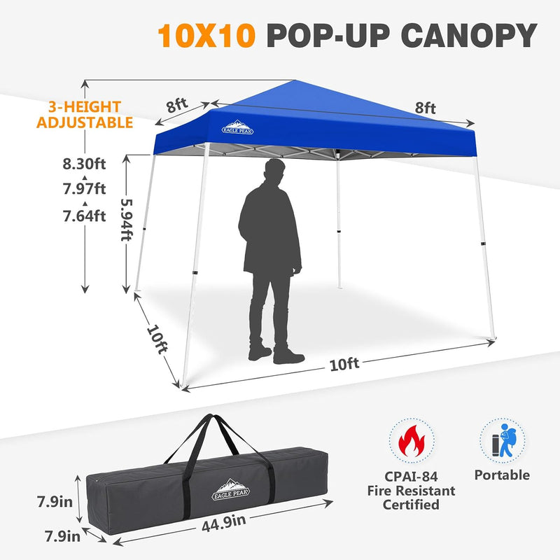 3m X Slant Leg Pop-Up Canopy Tent Instant