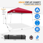 3m X Slant Leg Pop-Up Canopy Tent Instant