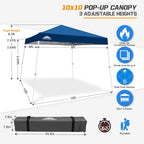 3m X Slant Leg Pop-Up Canopy Tent Instant