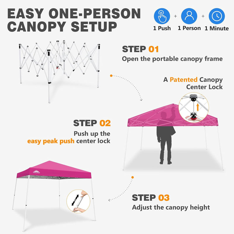 3m X Slant Leg Pop-Up Canopy Tent Instant
