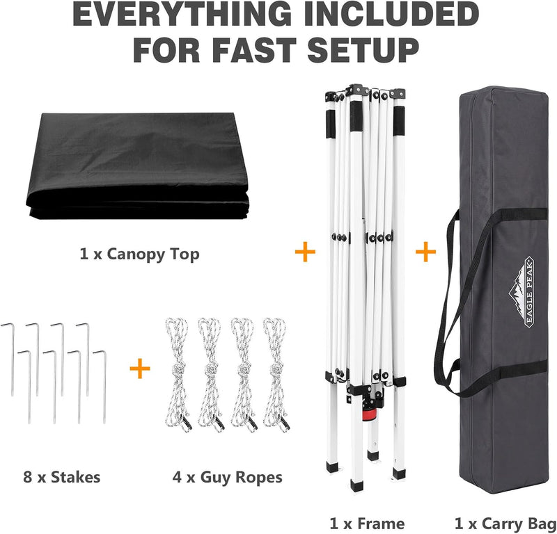 3m X Slant Leg Pop-Up Canopy Tent Instant