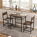 3pcs Dining Table Set Wooden and Chairs