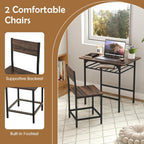3pcs Dining Table Set Wooden and Chairs