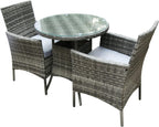 3pcs Rattan Garden Furniture Bistro Set Chair Coffee