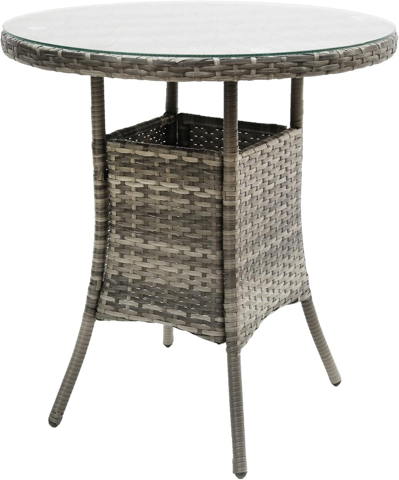 3pcs Rattan Garden Furniture Bistro Set Chair Coffee