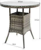 3pcs Rattan Garden Furniture Bistro Set Chair Coffee