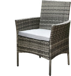 3pcs Rattan Garden Furniture Bistro Set Chair Coffee