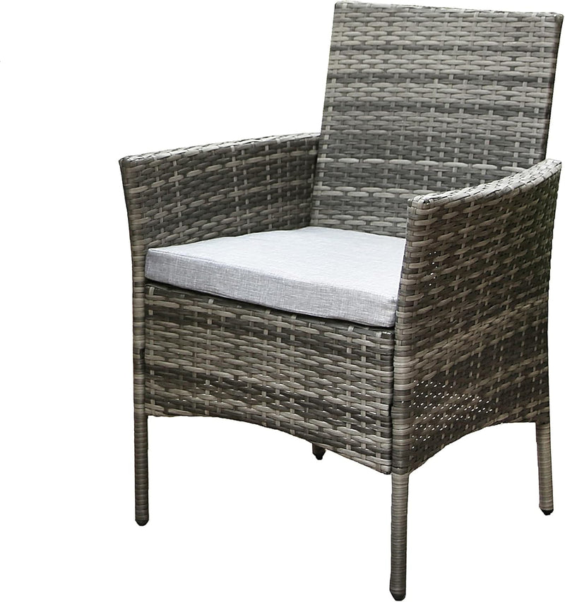 3pcs Rattan Garden Furniture Bistro Set Chair Coffee