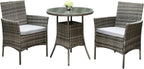 3pcs Rattan Garden Furniture Bistro Set Chair Coffee