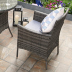 3pcs Rattan Garden Furniture Bistro Set Chair Coffee