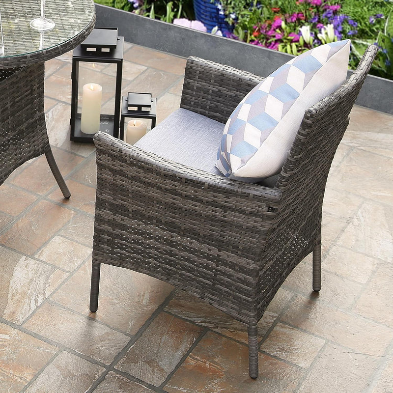 3pcs Rattan Garden Furniture Bistro Set Chair Coffee