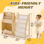 3pcs Wooden Bookshelf Set for Kids 5-Tier Children's