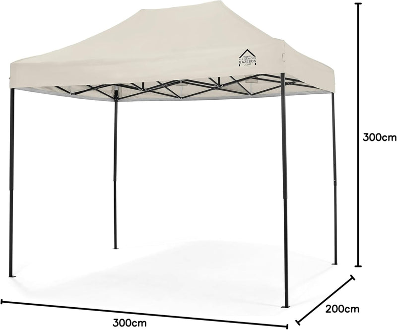 3x2m Heavy Duty Fully Waterproof Pop Up Gazebo