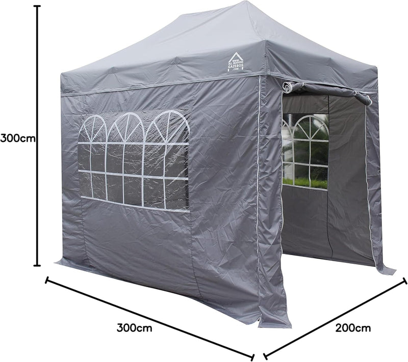 3x2m Pop Up Gazebo with 4 Side Walls