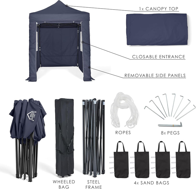 3x2m Pop Up Gazebo with 4 Side Walls
