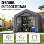 3x2x1.8m Portable Storage Shed with Waterproof Cover
