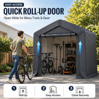 3x2x1.8m Portable Storage Shed with Waterproof Cover