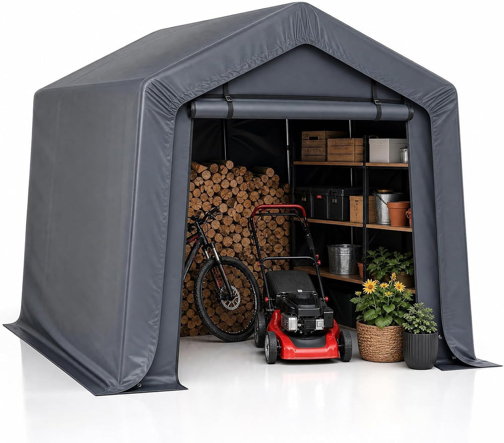 3x2x1.8m Portable Storage Shed with Waterproof Cover