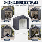 3x2x1.8m Portable Storage Shed with Waterproof Cover