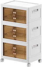 3x34L Cube Storage Bins Stackable Plastic Organisers