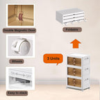 3x34L Cube Storage Bins Stackable Plastic Organisers