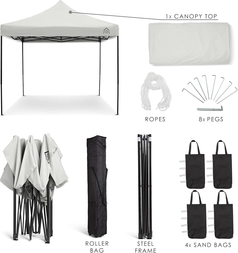 3x3m Heavy Duty Waterproof Pop Up Gazebo Steel