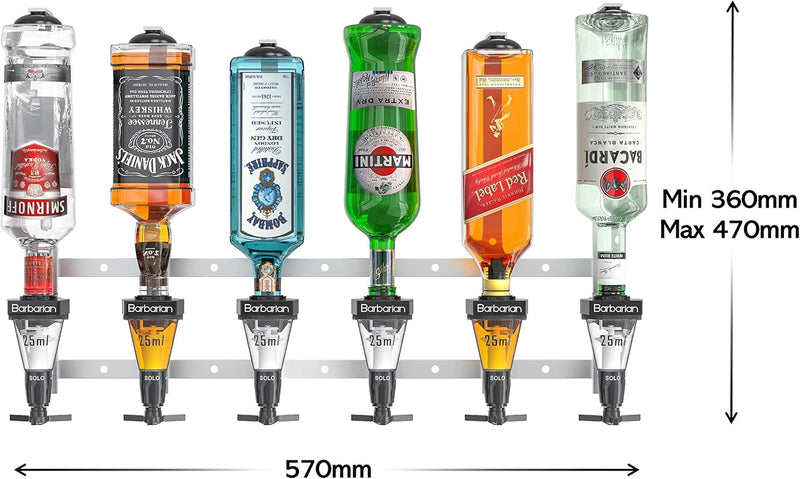 4 6 Bottle Optics for Spirits Bar Butler