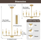 4- Chandelier Farmhouse Metal Ceiling Light for Living