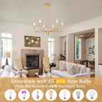 4- Chandelier Farmhouse Metal Ceiling Light for Living