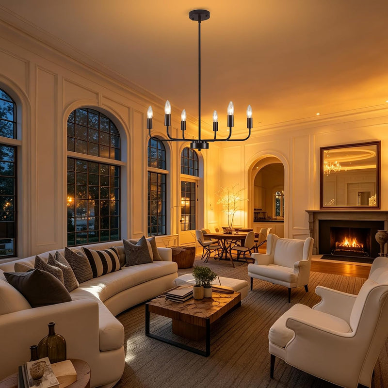 4- Chandelier Farmhouse Metal Ceiling Light for Living
