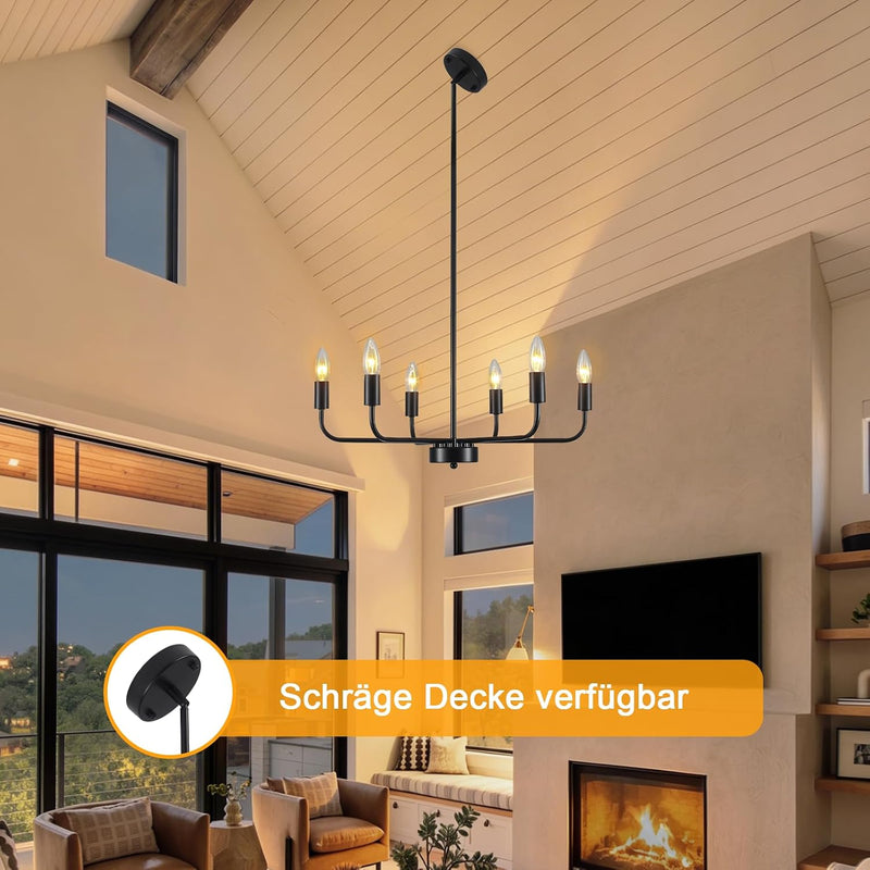 4- Chandelier Farmhouse Metal Ceiling Light for Living