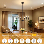 4- Chandelier Farmhouse Metal Ceiling Light for Living
