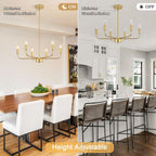 4- Chandelier Farmhouse Metal Ceiling Light for Living