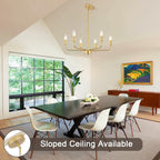 4- Chandelier Farmhouse Metal Ceiling Light for Living