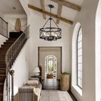 4- Chandelier Farmhouse Metal Ceiling Light for Living