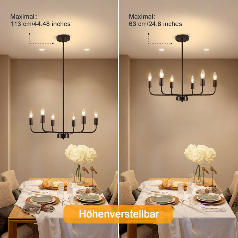 4- Chandelier Farmhouse Metal Ceiling Light for Living
