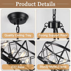 4- Chandelier Farmhouse Metal Ceiling Light for Living