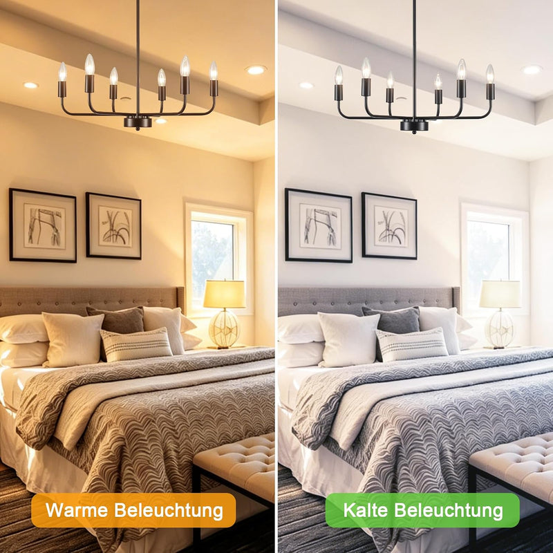 4- Chandelier Farmhouse Metal Ceiling Light for Living