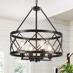 4- Chandelier Farmhouse Metal Ceiling Light for Living