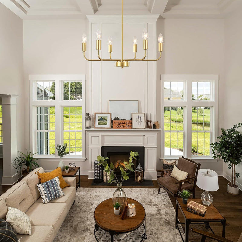 4- Chandelier Farmhouse Metal Ceiling Light for Living