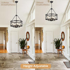 4- Chandelier Farmhouse Metal Ceiling Light for Living