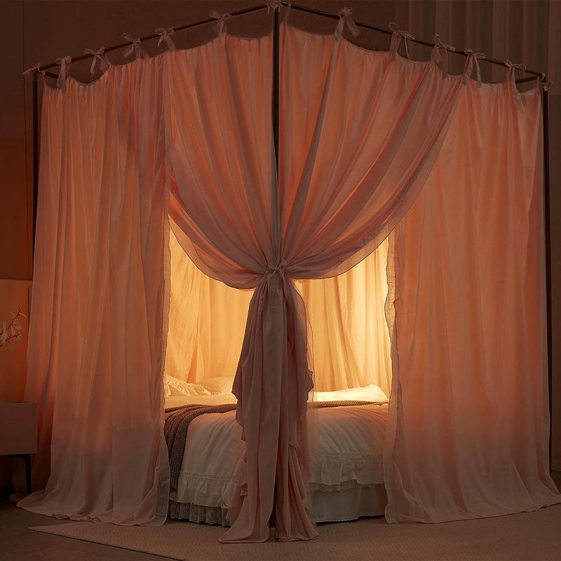 4 Corners Post Princess Curtain Bed Canopy Layer