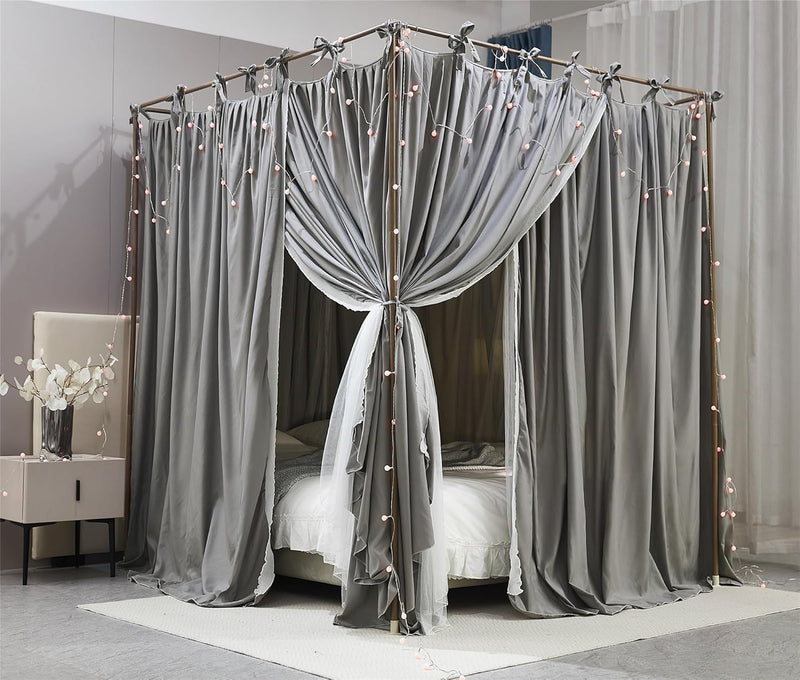4 Corners Post Princess Curtain Bed Canopy Layer