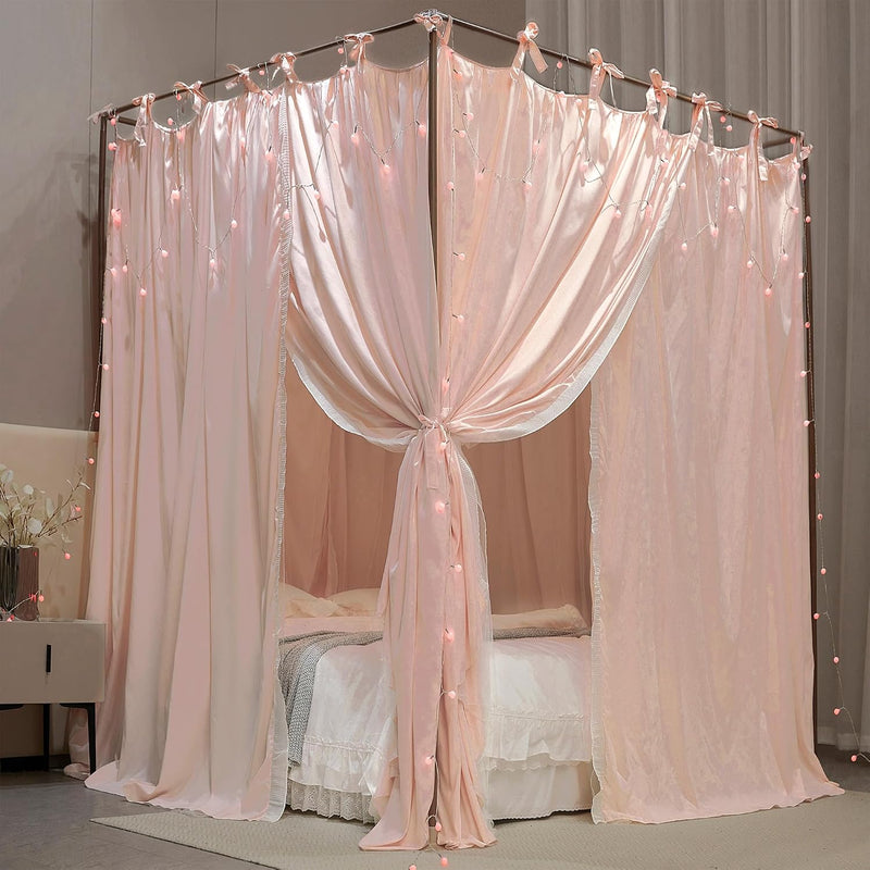 4 Corners Post Princess Curtain Bed Canopy Layer