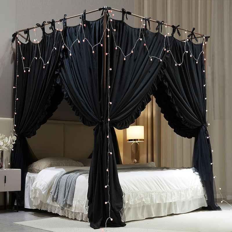 4 Corners Post Princess Curtain Bed Canopy Layer