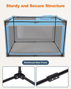 4 Door Folding Dog Travel Crate with Mat