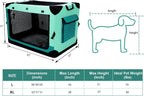 4 Door Folding Dog Travel Crate with Mat
