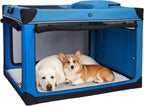 4 Door Folding Dog Travel Crate with Mat
