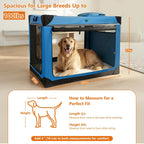 4 Door Folding Dog Travel Crate with Mat