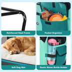 4 Door Folding Dog Travel Crate with Mat